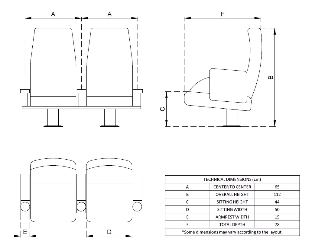 Ametist Cinema Chair Technical Image