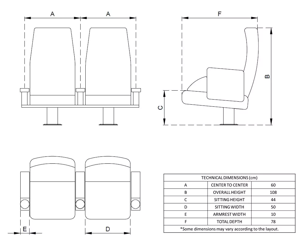 Lapis L PR Cinema Chair Technical Image